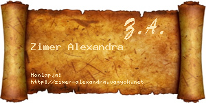 Zimer Alexandra névjegykártya